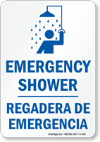 Bilingual Emergency Shower Sign