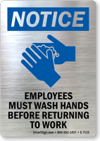 Employees Must Wash Hands Before Returning to Work