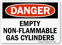 OSHA Empty Non-Flammable Gas Cylinders Sign