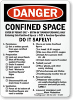 Confined Space Entry By Trained Personnel Only Sign