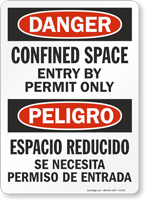 Danger / Peligro Confined Space (Bilingual) Sign