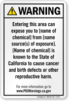 Environmental Exposure Prop 65 Sign