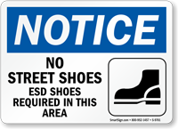 Esd Shoes Required Notice Sign