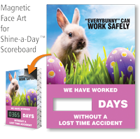 Everybunny Can Work Safely Scoreboard Changeable Magnetic Face