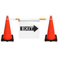 Exit Direction Cone Bar Sign