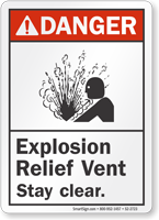 Explosion Relief Vent Stay Clear ANSI Danger Sign