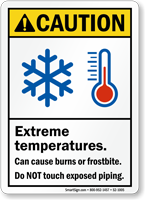 Extreme Temperatures Do Not Touch Sign