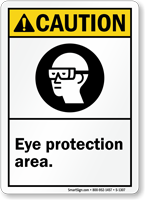 Caution (ANSI): Eye Protection Area Sign