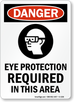 Eye Protection Required Danger Sign