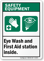 Eye Wash First Aid Station Inside Sign