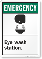 Emergency (ANSI) Eye Wash Station Sign