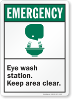 Emergency (ANSI) Eye Wash Station Sign