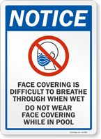 Face Covering Difficult To Breathe Through When Wet Sign
