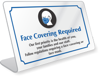 Face Covering Required Desk Sign
