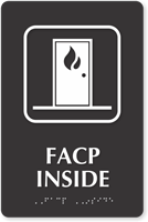 Facp Inside Symbol TactileTouch™ Sign with Braille