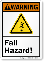 Fall Hazard ANSI Warning Sign