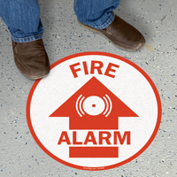 Circular Fire Alarm SlipSafe Floor Sign