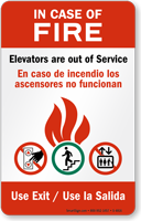 When Fire Elevators Out of Service Sign