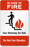 In Case Fire Do Not Use Elevator Sign