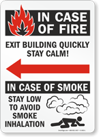 In Case Fire Exit Building Quickly Sign