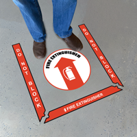 Fire Extinguisher Do Not Block Superior Mark Floor Sign Kit