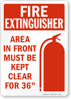 Fire Extinguisher Area Clear Sign