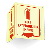 Glow-In-The-Dark Projecting Fire Extinguisher Inside Sign