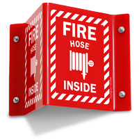 Fire Hose Inside Sign with Graphic