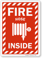 Fire Hose Inside Sign with Graphic and Border