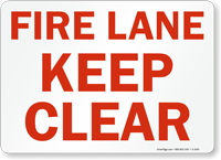 Fire Lane Keep Clear Sign