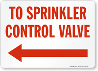To Sprinkler Control Valve Sign
