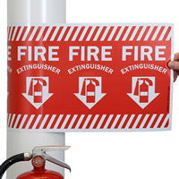 Fire Extinguisher Adhesive Column Marker Sign