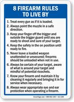 Firearms Rules To Live By Sign