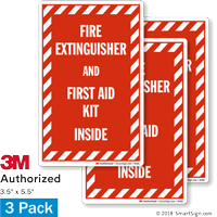 Fire Extinguisher and First Aid Kit Inside Label Set