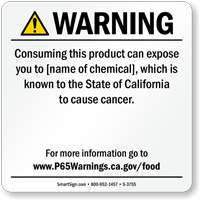 Food Exposure Prop 65 Sign