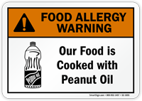 Food Is Cooked With Peanut Oil Allergy Sign