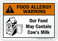 Food May Contain Cow's Milk Allergy Sign