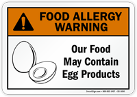 Food May Contain Egg Allergy Warning Sign