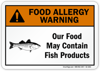 Food May Contain Fish Allergy Warning Sign