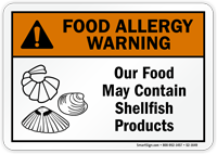 Food May Contain Shellfish Allergy Warning Sign