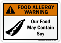 Food May Contain Soy Allergy Warning Sign