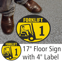 Forklift ID 1 Floor Sign & Label Kit