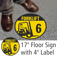 Forklift ID 6 Floor Sign & Label Kit