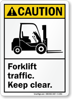 Caution (ANSI) Forklift Traffic Sign