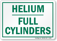 Helium Full Cylinders Sign