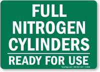 Full Nitrogen Cylinders Ready Sign