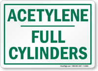 Acetylene Full Cylinders Sign