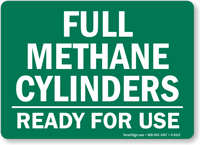Full Methane Cylinders, Ready For Use Sign