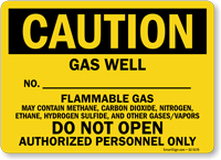 Gas Well Authorized Personnel Only Sign