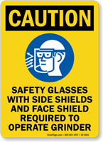 Safety Glasses With Side Shields Required Sign